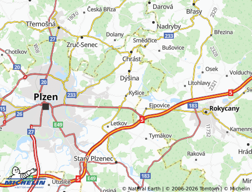 Mappa MICHELIN Kyšice - ViaMichelin