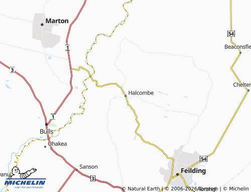 Mapa MICHELIN Halcombe - ViaMichelin