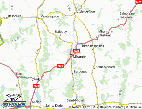 Mappa MICHELIN Mirande - ViaMichelin