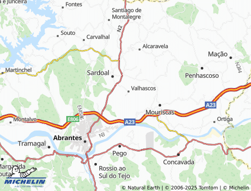 MICHELIN-Landkarte Morteiro - ViaMichelin