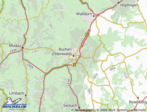 MICHELIN Buchen (Odenwald) map - ViaMichelin