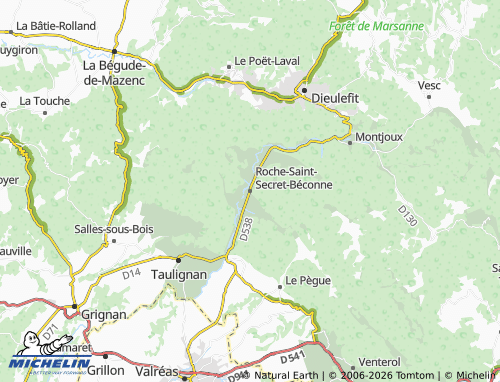 MICHELIN Roche-Saint-Secret-Béconne map - ViaMichelin