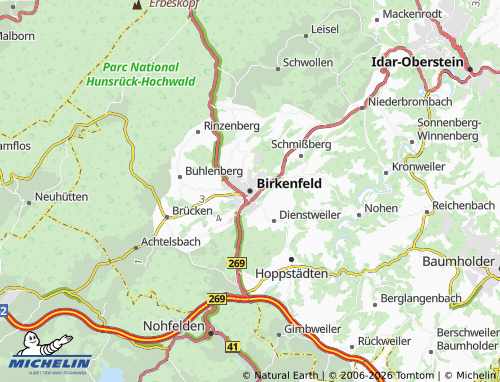 MICHELIN Birkenfeld map - ViaMichelin