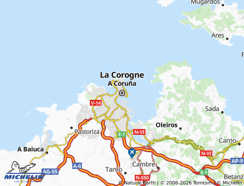 MICHELIN A Coruña map - ViaMichelin