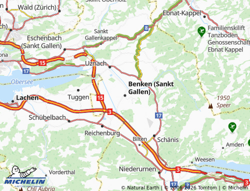 MICHELIN-Landkarte Benken (Sankt Gallen) - ViaMichelin