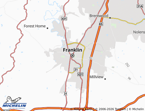 Mapa MICHELIN Franklin - ViaMichelin