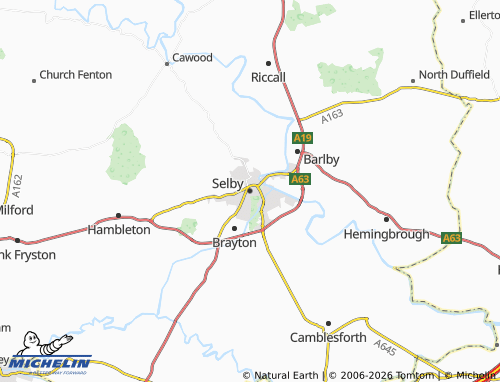 Carte MICHELIN Selby - ViaMichelin