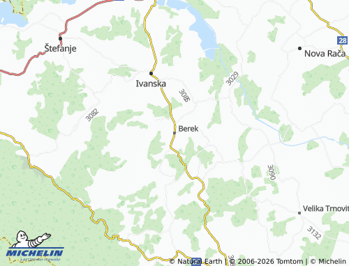 MICHELIN Berek map - ViaMichelin