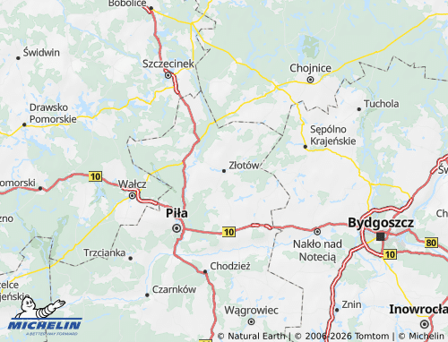 MICHELIN Złotowski map - ViaMichelin