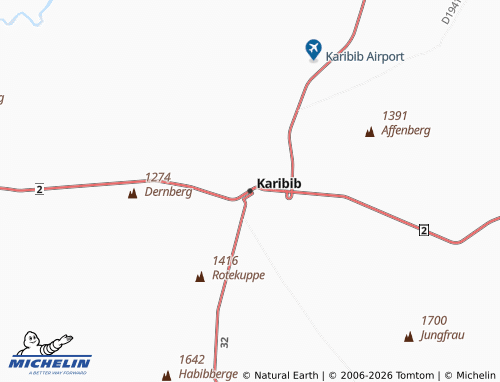 MICHELIN Karibib map - ViaMichelin