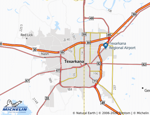 Mappa MICHELIN Texarkana - ViaMichelin