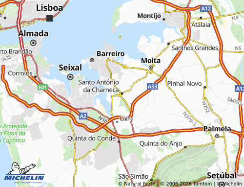 MICHELIN Santo António da Charneca map - ViaMichelin