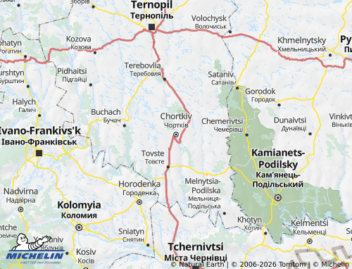Mappa MICHELIN Chortkivskyi raion - ViaMichelin