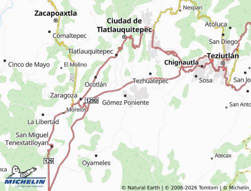 Kaart MICHELIN Gómez Poniente - ViaMichelin