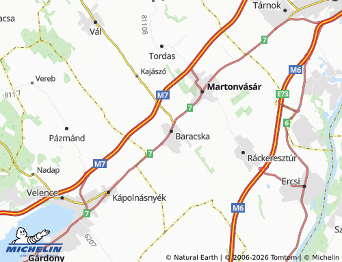 Mapa MICHELIN Baracska - ViaMichelin