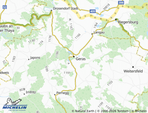 MICHELIN Geras map - ViaMichelin
