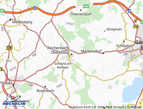 Carte MICHELIN Reichenbach/Oberlausitz - ViaMichelin