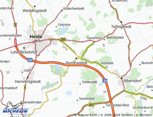 MICHELIN Nordhastedt map - ViaMichelin
