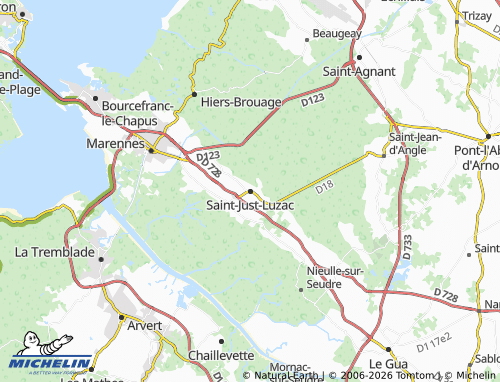 Carte MICHELIN Saint-Just-Luzac - ViaMichelin