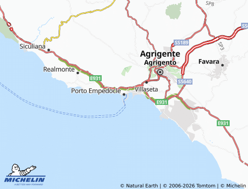 MICHELIN Porto Empedocle map - ViaMichelin