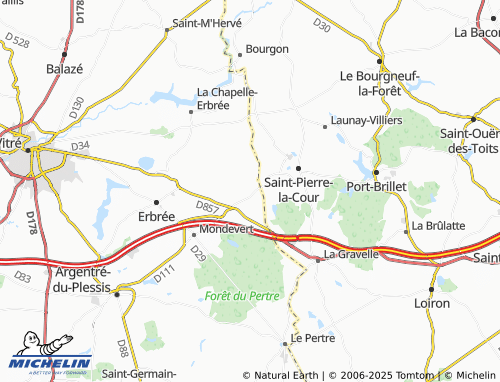 MICHELIN Bréal-sous-Vitré map - ViaMichelin