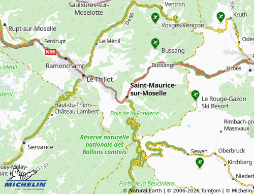 Mapa MICHELIN Saint-Maurice-Sur-Moselle - ViaMichelin