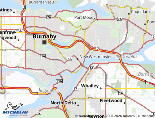 MICHELIN New Westminster map - ViaMichelin