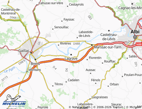 Mappa MICHELIN Lagrave - ViaMichelin