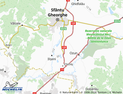 MICHELIN Coșeni map - ViaMichelin