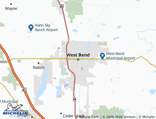 Mappa MICHELIN West Bend - ViaMichelin