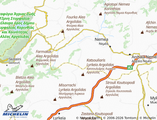 MICHELIN Leontio map - ViaMichelin
