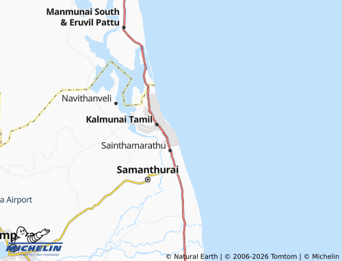 Mappa MICHELIN Kalmunai 02B - ViaMichelin