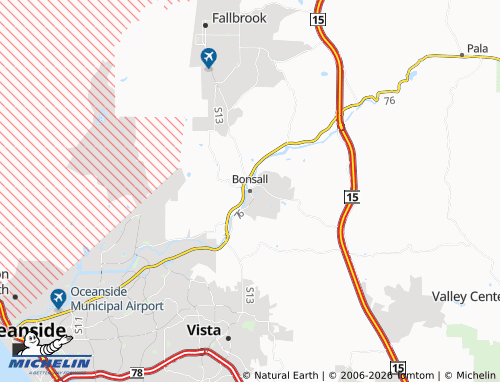 Mapa MICHELIN Bonsall - ViaMichelin
