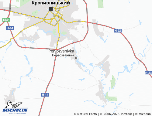 Mappa MICHELIN Pervozvanivka - ViaMichelin