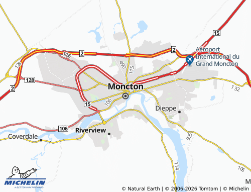 MICHELIN-Landkarte Moncton - ViaMichelin