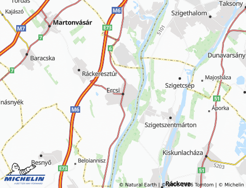 Mappa MICHELIN Ercsi - ViaMichelin