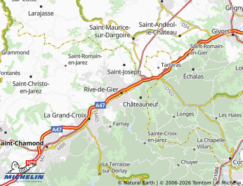 MICHELIN-Landkarte Rive-de-Gier - ViaMichelin