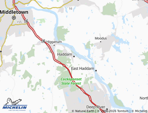 Mappa MICHELIN Haddam - ViaMichelin