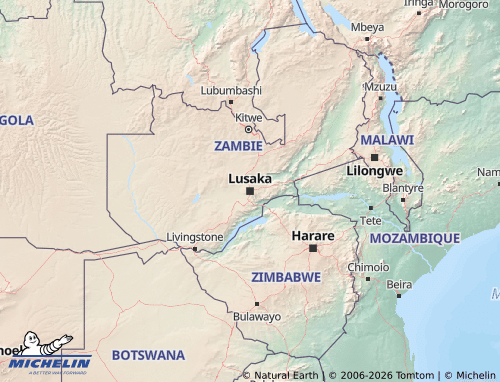 Mappa MICHELIN Zambia - ViaMichelin