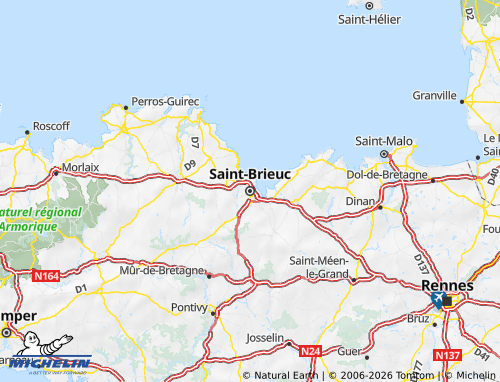 Mapa MICHELIN Côtes-d'Armor - ViaMichelin