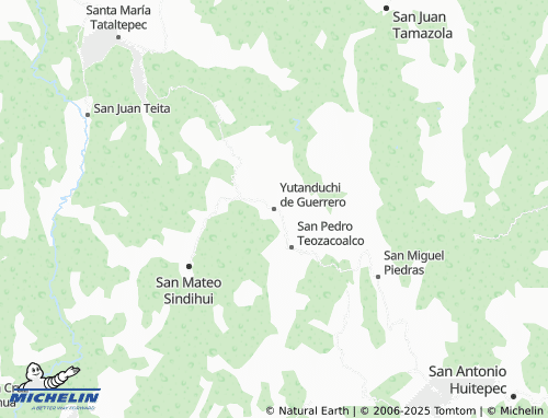 MICHELIN Yutanduchi de Guerrero map - ViaMichelin