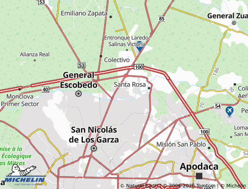 Mappa MICHELIN Jardines de Monterrey Segundo Sector - ViaMichelin