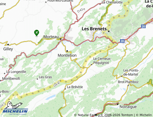 Kaart MICHELIN Les Sarrazins - ViaMichelin