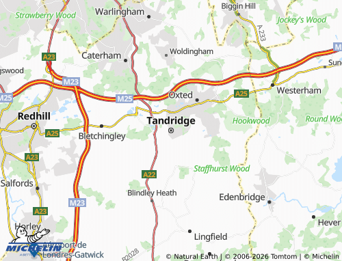 MICHELIN Tandridge map - ViaMichelin