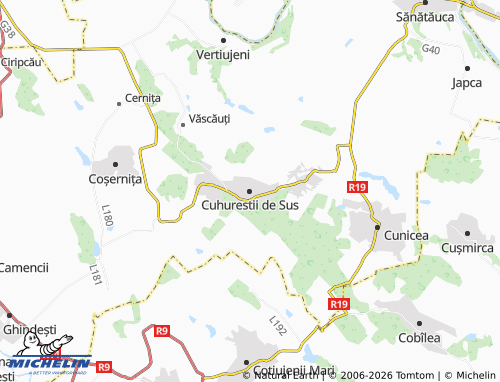 Mappa MICHELIN Cuhurestii de Sus - ViaMichelin