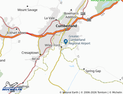 Carte MICHELIN Wiley Ford - ViaMichelin
