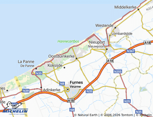 Mappa MICHELIN Oostduinkerke - ViaMichelin