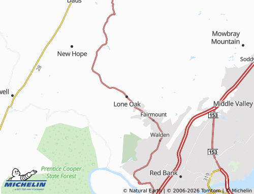 Mapa MICHELIN Lone Oak - ViaMichelin