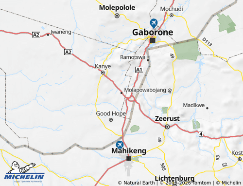 MICHELIN Ngwaketse Central map - ViaMichelin