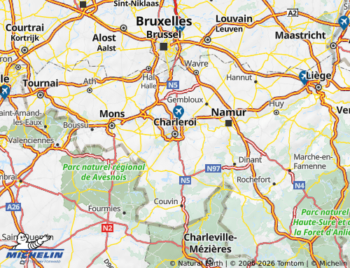 Kaart MICHELIN Charleroi - ViaMichelin